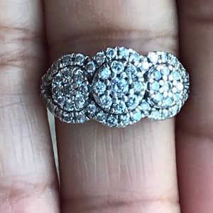 White Gold Cluster Anniversary Ring